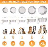 Neater Pet Brands Stainless Steel Dog Bowls with Non-Slip Rubber - 3 Cup (Set of 2) / Light Pink - image 2
