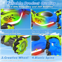 Fosgoit Gesture Sensing RC Stunt Car - Green-blue - image 2