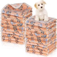 Chumia 40 Pcs Dog Blankets, Pink, Purple - Paw / Brown / 40