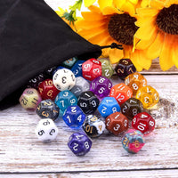 AUSTOR 35 Pieces 20 Sided Dice Polyhedral Dice Set Mixed Color Game - 12 Sideds - image 4