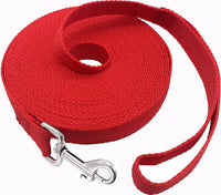 SALO Nylon Training Dog Leash for Small Medium Large Dogs - Red / 1 inch x 30 feet