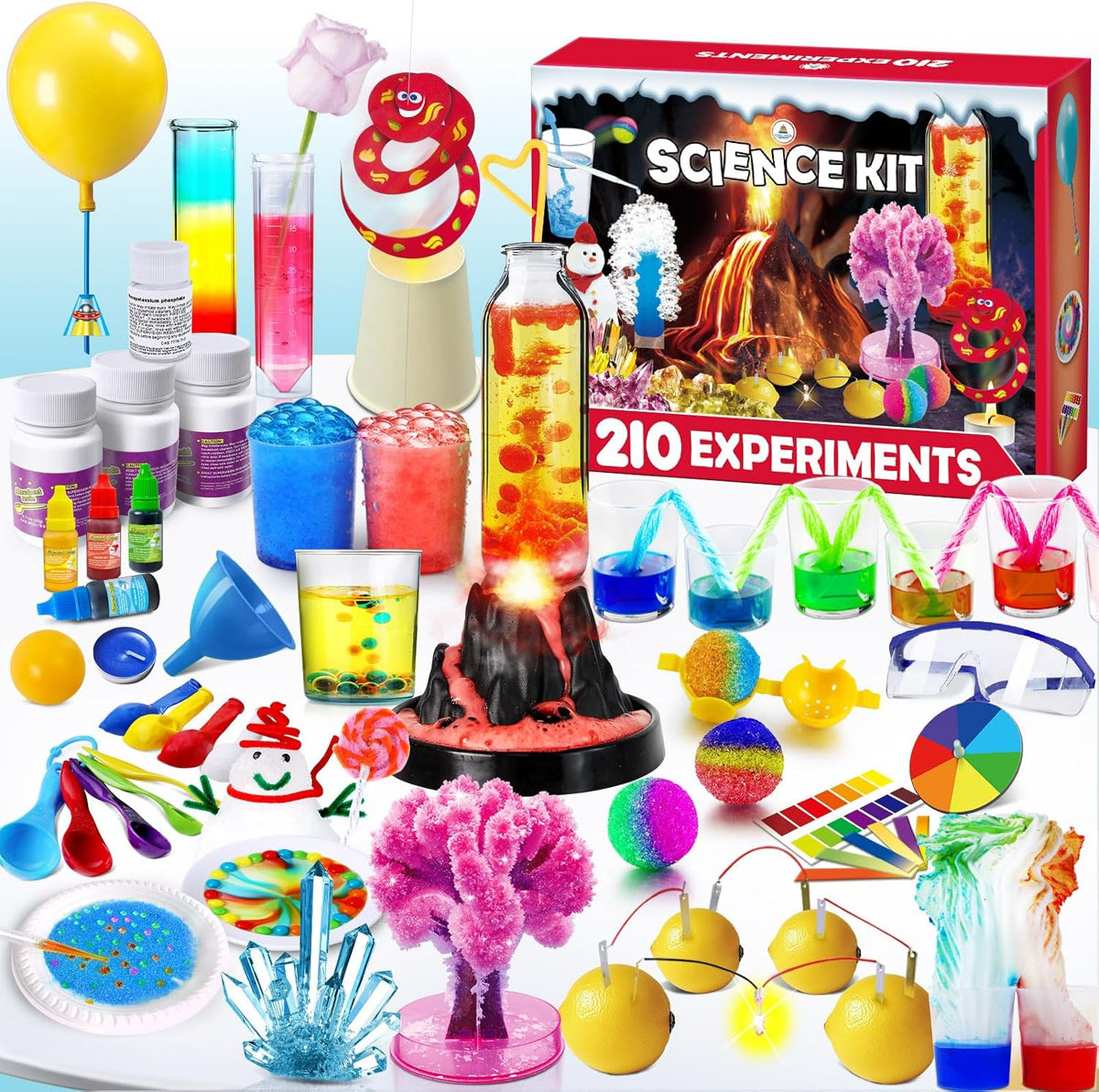 UNGLINGA 70 Lab Experiments Science Kits for Kids Chemistry Set Toys – Fun for Kids & Family - Science kits with 210 experiments