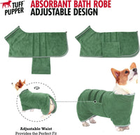 Tuff Pupper Fast Drying Dog Bath Robe - Green / X-Small - image 4