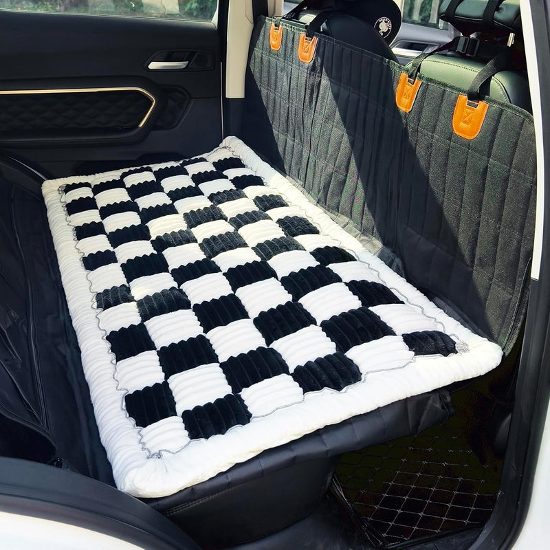 Dog Bed for Car Back Seat - Black&White / 24.8x54 inch