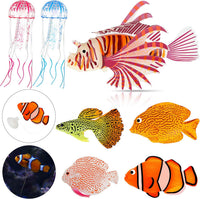 Weewooday 7-piece artificial fish aquarium decor set with glowing effect