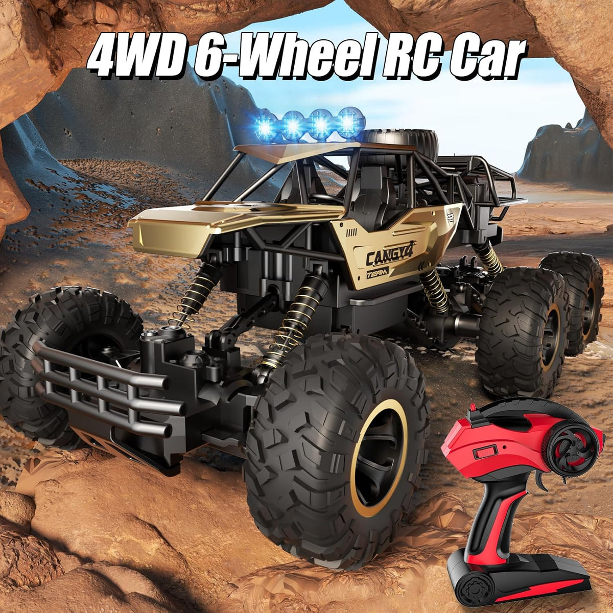 Jiakora RC Cars Remote Control Car 1:12 Off Road Truck - 6 Wheels Gold - image 3