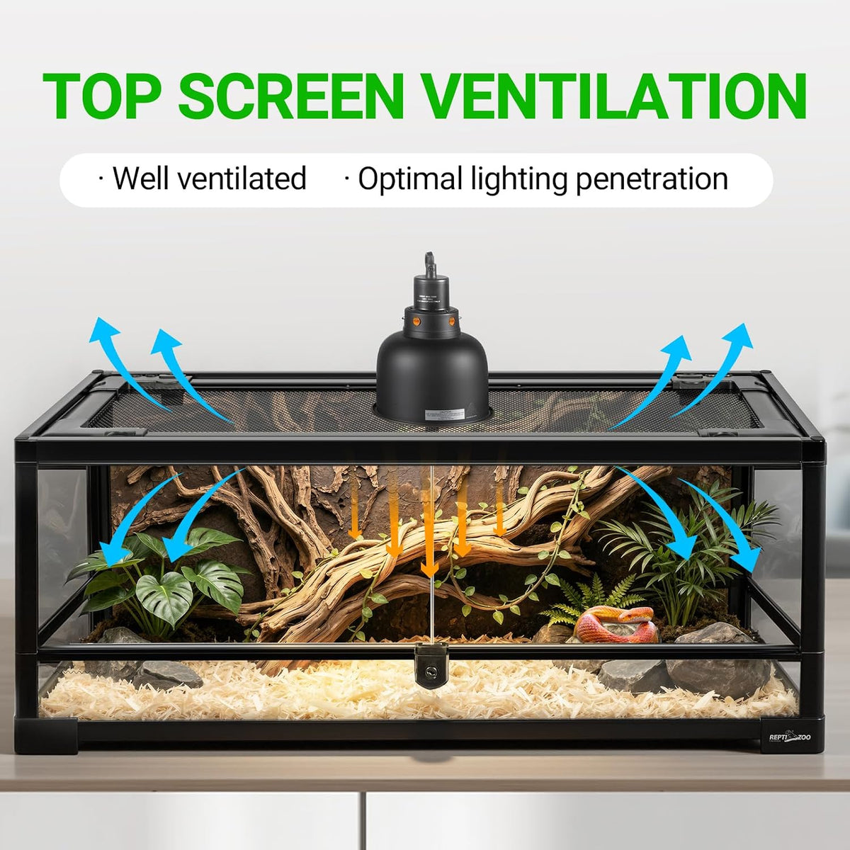 REPTI ZOO Glass Reptile Terrarium 20 Gallon - image 3