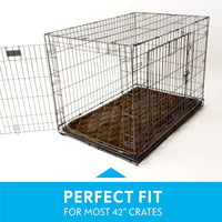 Paw Inspired Washable Padded Crate Mats for Dogs - 42 Inch / Dark Brown - image 3