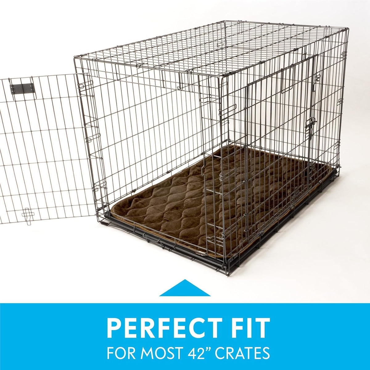 Paw Inspired Washable Padded Crate Mats for Dogs - 42 Inch / Dark Brown - image 3