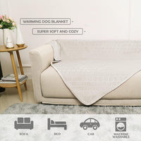 Waterproof Dog Blanket, Soft Reversible Throw for Couch & Bed Protection – Essentials for Dogs - Cream+beige / 40x60 Inch (Pack of 1) - image 3
