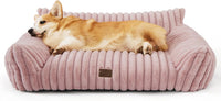 Bedsure ComfyFleece Shown on TV Fluffy Cute Cat Couch for Pets - 36x27x10" / Blush Pink - image 3