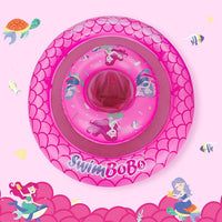 Inflatable Baby Swimming Float with Safety Seat Fun Swimming Pool - Red Mermaids - image 4