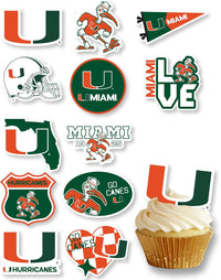 Ohio State Merch Cupcake Toppers & Decorations OSU Party Cake Decor - Miami Hurricanes