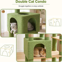 Heybly Cat Tree, 76-Inch Tall Heavy Duty Cat Tower for Big Cats HCT039G – Essentials for Cats - Green and Yellow / 76.8 inch - image 3