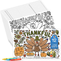Tiny Expressions Thanksgiving coloring placemats set of 12 with turkey and activity games
