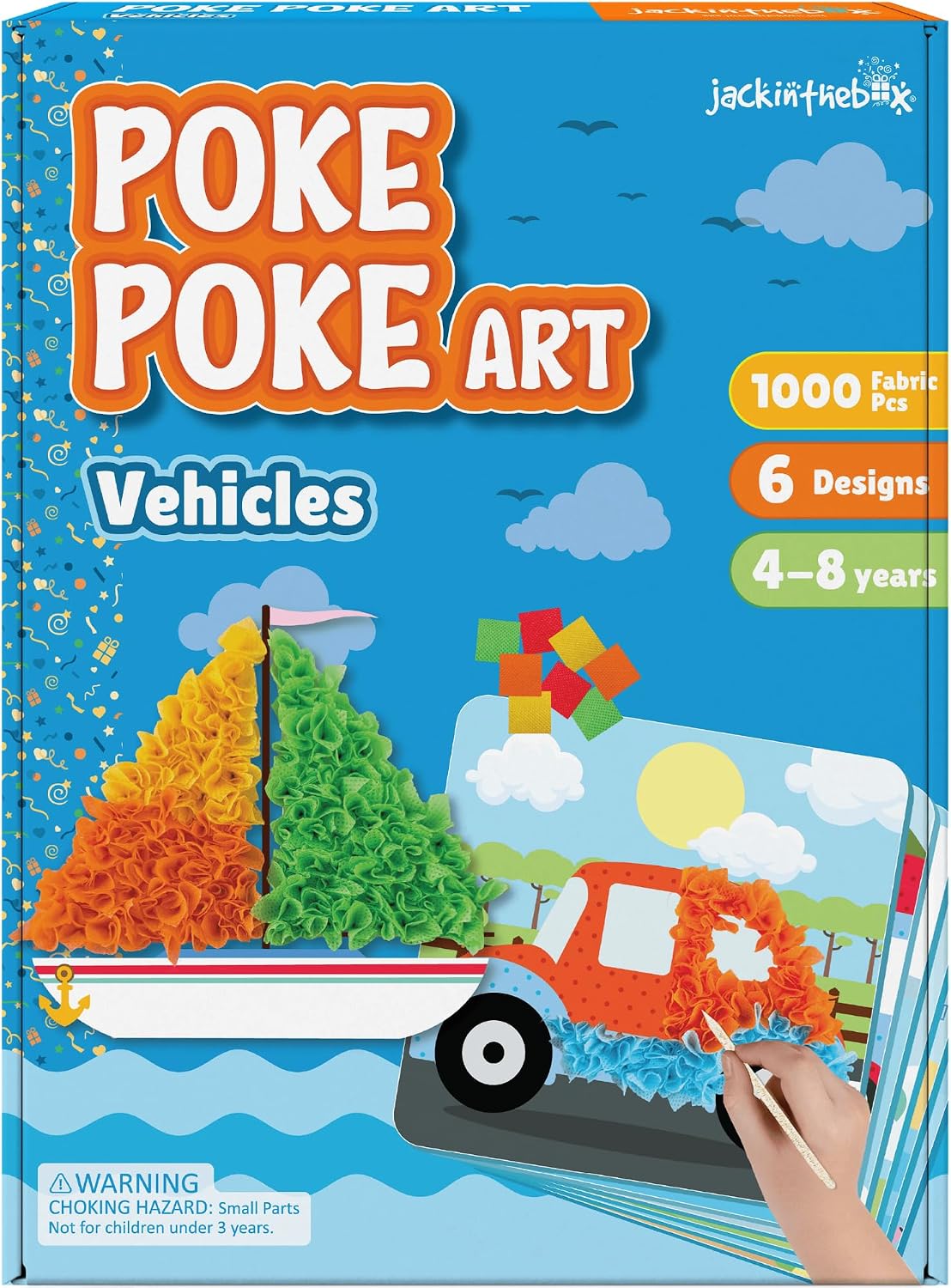 Jackinthebox Poke Art Magical Flower Pressing Craft Kit for Girls - Vehicles