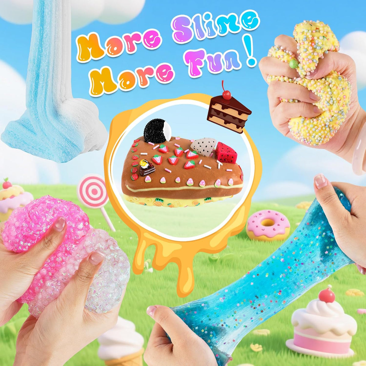 6 Pack Halloween Slime Kit, Cloud Butter Slime for Girls Boys – Fun for Kids & Family - 15 Pack Dessert Slime - image 4