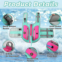 Dog Life Vests for Boating and Swimming, Dog Life Jacket – Essentials for Dogs - Turquoise / Small - image 3