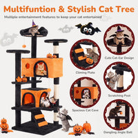 Sweetcrispy 54-inch Cat Tree Tower with Scratching Posts - Black & Orange / 54IN - image 3