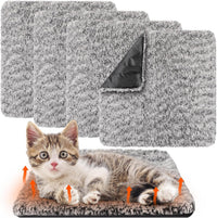 Drydiet 4 Pack Self Warming Cat Mat for Pets - 12 x 12 Inch / Gray / Solid