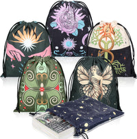 Shappy 6 Pcs Velvet Drawstring Pouches for Tarot Cards Dice - Classic Style