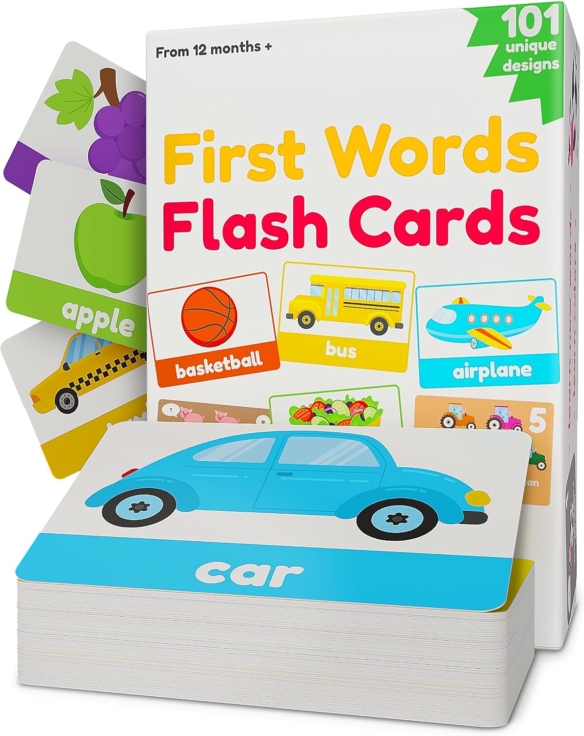 101 First Words Travel Size Flash Cards, 202 Sides - Travel Size (4½ x 3")