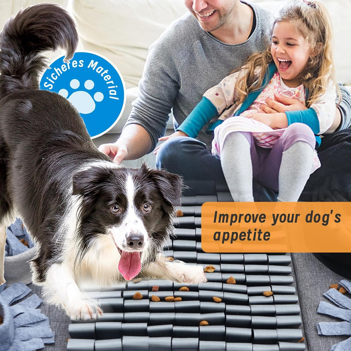 Snuffle mat for Dogs Iteractive Dog Puzzle Toy Used for Training - Silver-gray - image 3
