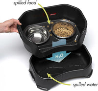 Neater Pet Brands Neater Feeder Deluxe Mess Proof Dog Bowls Elevated for Large Dogs Over 40 lbs, Made in USA, No Spill Raised Dog Food Bowl Stand Feeding Station, Food and Water Bowl Set, Black
