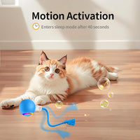 Interactive Cat Ball Toy, Motion Activated, RGB Lighting - Blue - image 2