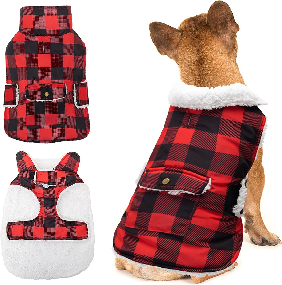 Dog Winter Coat for Cold Weather - Red / Small