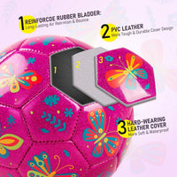 ZOOJOY size 3 kids soccer ball with pink unicorn glitter design - view 16