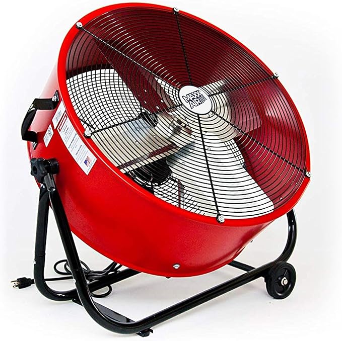 Maxx Air 24" Industrial Fan Heavy Duty - Rugged Drum Fan for Workshop - Powerful Shop Fans Heavy Duty for Industrial Use - Large Cooling Solution for Factories and Warehouses