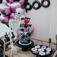 Zhuoweism Halloween horror Happy Birthday glitter cake topper on bamboo stick - view 13