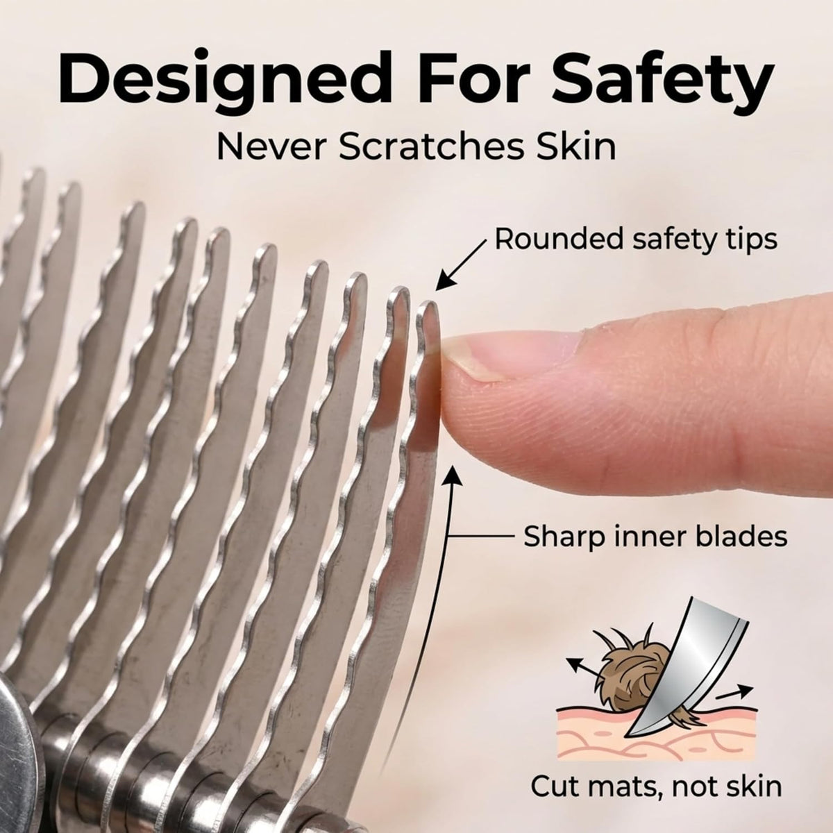 Dematting Rake for Dogs, Detangling - Dematting Rake Small - image 3