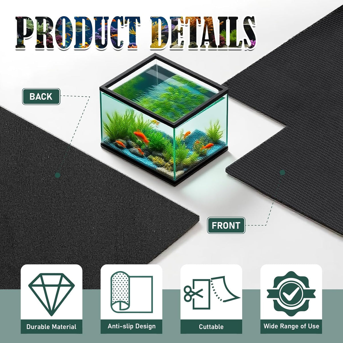 48x24 Inch Aquarium Leveling Mat - No Glue / 11.8 x 11.8 Inch - image 3
