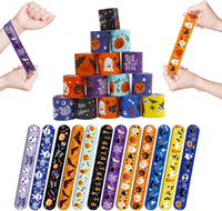 CCINEE Halloween slap bracelets, 48 pack with pumpkin, bat, skull and ghost designs - view 2