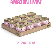 Weruva Classic Cat Food, Amazon Livin' with Chicken Breast & Chicken Liver in Gravy, 5.5oz Can (Pack of 24)