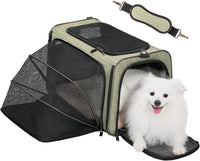 Petsfit Medium Expandable Cat Carrier for Air Travel - 19.0"L x 12.0"W x 12.0"H / Green