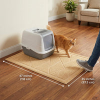 Cat Litter Box Mat, Kitty Premium PVC Pad, Durable Trapping Rug - #05 Beige / Mosaic/47 x 35 Inch - image 3