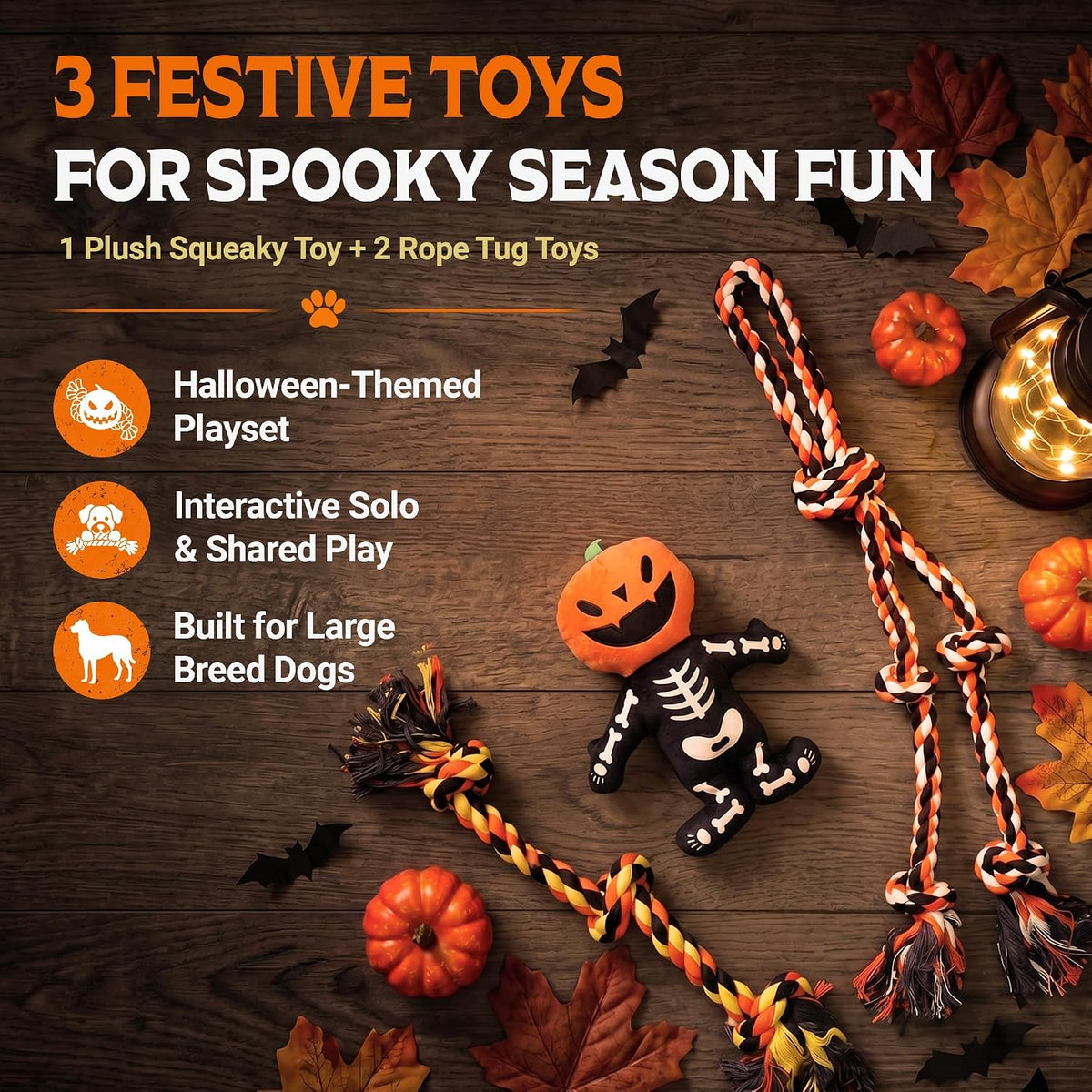 Pacific Pups Products Halloween Dog Toys 8-Pack for Small Dogs - Large Dog 3 Pack - image 2