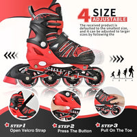 SULIFEEL Rainbow Unicorn Adjustable Kids Inline Skates for Girls Boys – Fun for Kids & Family - D Spider Red / Large - Youth - image 2