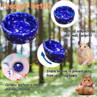 2 Pcs Hamster Food Bowl Guinea Pig Ceramic Water Bowl Small Animal - Navy / 2Pcs:S - image 4