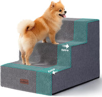 Dog Steps for High Bed, 5-Step Pet Stairs for Small Dogs and Cats – Essentials for Cats - Grey / 3