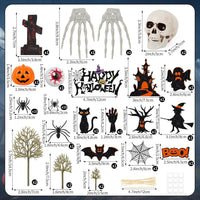 Hooqict 43 piece Halloween cake topper set with sign, tombstone, skulls, trees and spiders - view 38