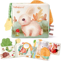 hahaland Baby Soft Cloth Crinkle Books Touch and Feel Sensory Infant - Sensory Book