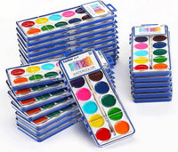 Keebor Washable Watercolor Paint Set, 8 Colors with Paint Brush - 12 Colors（Pack of 24）