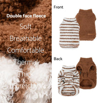 Fitwarm 2 Pack Striped Fleece Dog Sweater - Medium / Brown-White - image 2