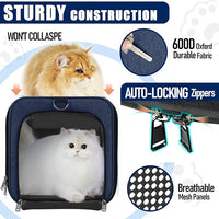 Dog Carrier Soft/Cat Crates Large Cat 20 to 25 pounds/Softsided Pet Car Travel Carry Bag 15 Pound Puppy/Top Open Transport Kennel Navy