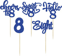30pcs 16th Birthday Cupcake Toppers - 8th / Deep Blue - image 3