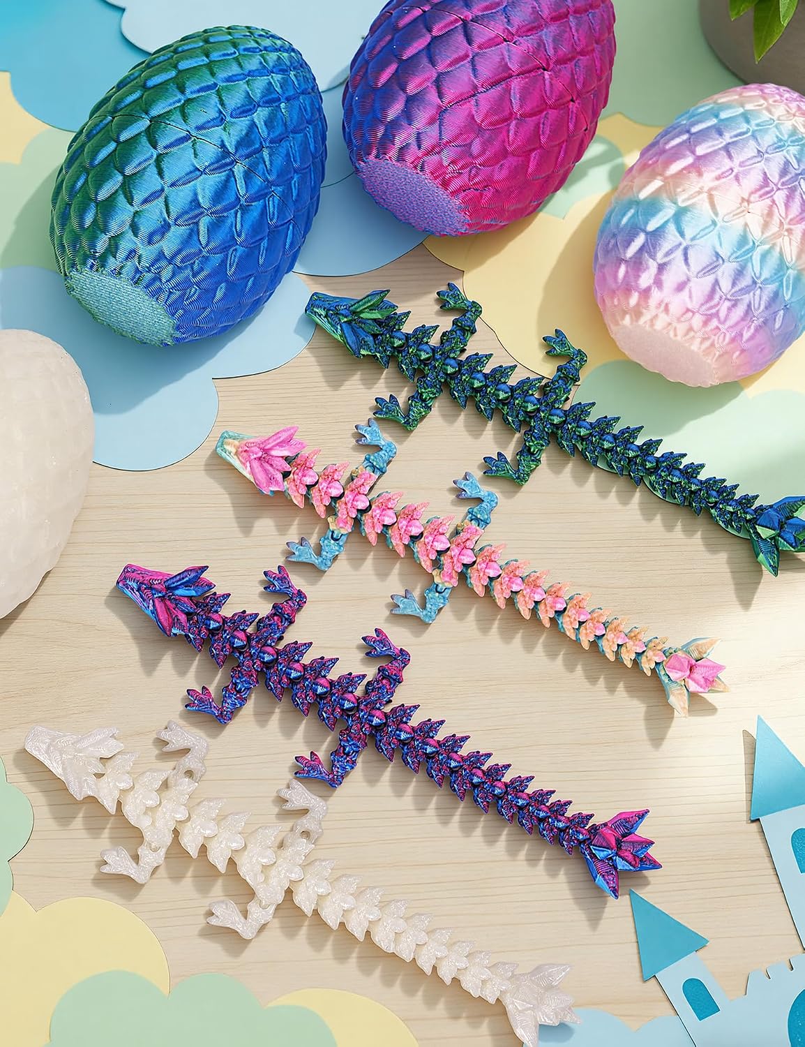 3D Printed Dragon Eggs, Mystery Fidget Egg Set for Kids & Adults - 4pc-b - image 2